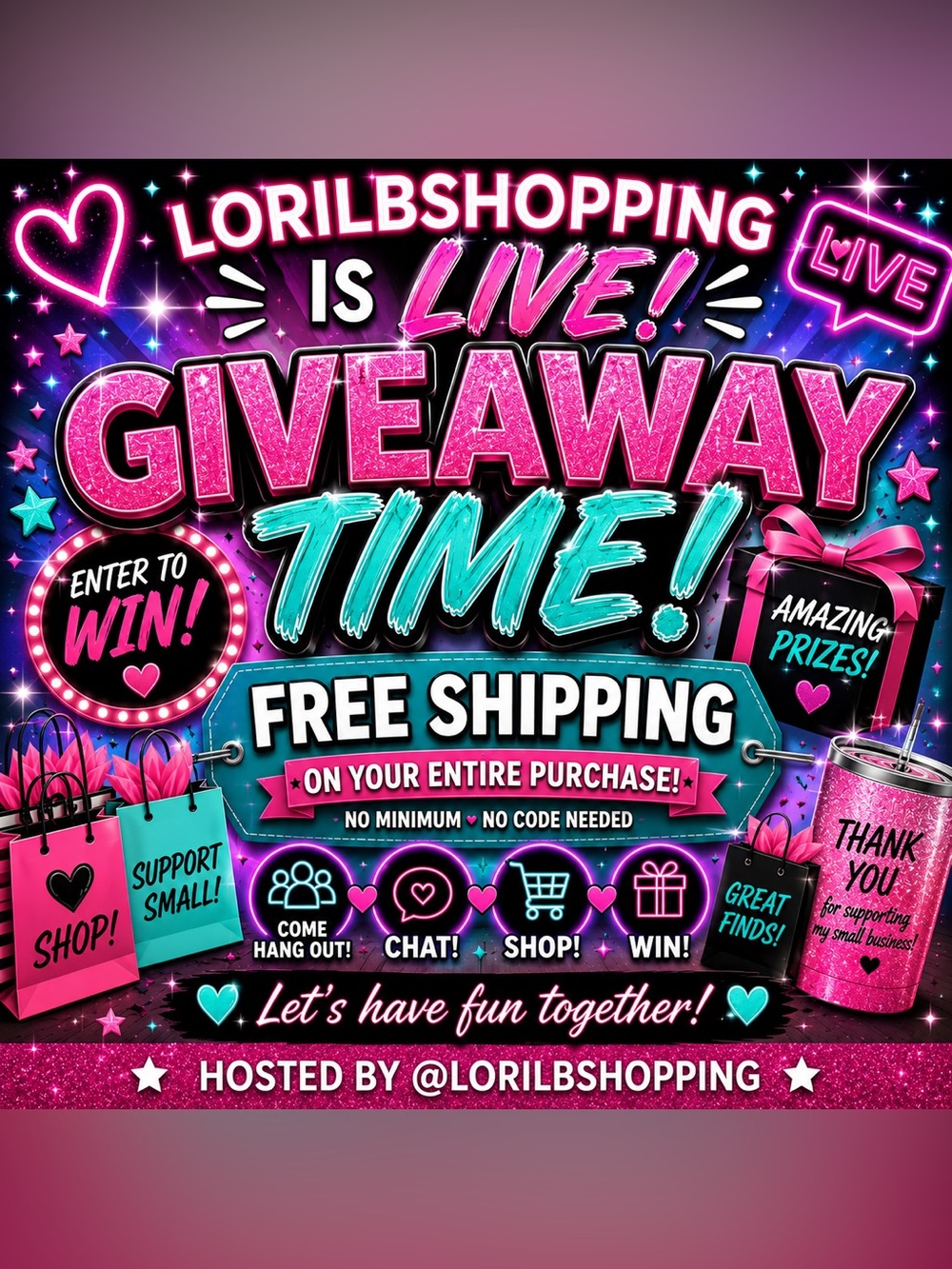 🎉 LoriLBShopping LIVE Giveaway + Free Shipping